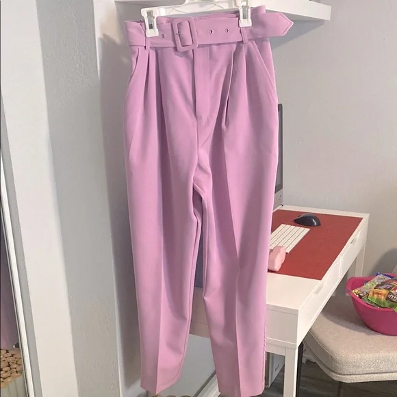 Zara Women's Purple High-Waisted Pants - Picture 2 of 10